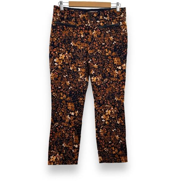 Anthropologie The‎ Essential Slim Autumn Floral Print Trouser Pants Sz 8 - Picture 3 of 15